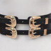 Quad Buckle Wild West Elastic Waist Belt