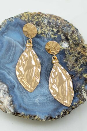 Cosmic Geo Fine Hammered Dangle Form Earrings