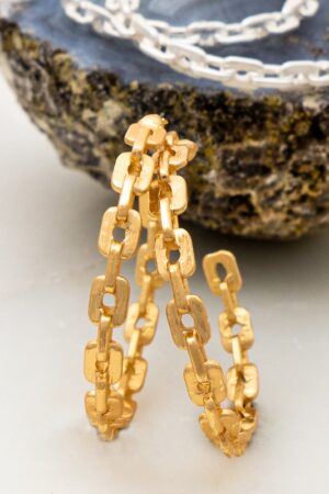 Chain Link Hoop Earrings