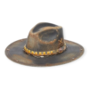 Genuine Premium Dark Brown Stained Panama Straw Hat