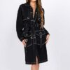 Black Denim Trench Coat