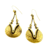 Hand made pewter plating by antique bronze earrings