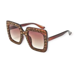 Square Crystal Bling Rim Women's Glasses