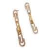 Trendy Paper Clip Linked Drop Earrings