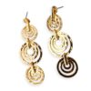 Gleaming Hammered Tri-Circular Dangling Earrings