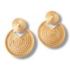 Vintage Style Circle Cord Disc Door Knocker Earrings