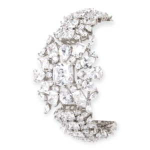 Exquisite Multi-Cut Cubic Zirconia Cocktail Bracelet with High-End Clasp