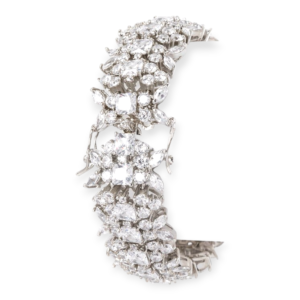 Exquisite Multi-Cut Cubic Zirconia Cocktail Bracelet with High-End Clasp