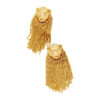 Lion Head Post Earrings With Chain Fringe