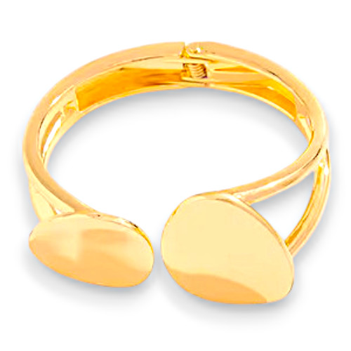 Gold-tone Exaggerated Smooth Metal Chunky Spring Bangle