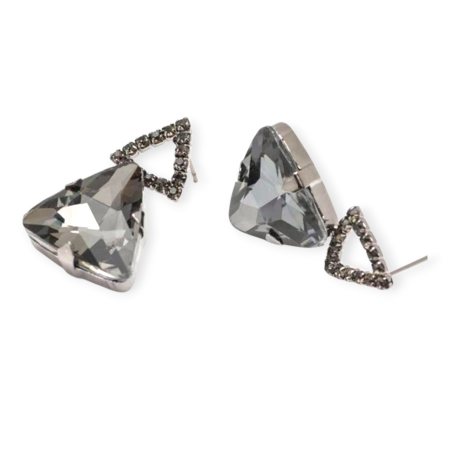 Gray Triangle Stone Earrings